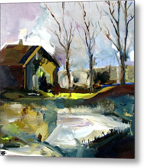 Barn Metal Print featuring the painting Springtime Barn by John Gholson