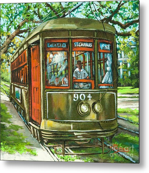 New Orleans Streetcar Metal Print featuring the painting St. Charles No. 904 by Dianne Parks