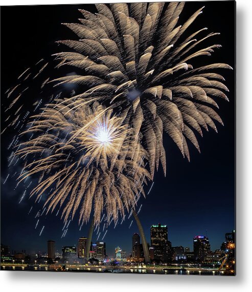 Fireworks Metal Print featuring the photograph St Louis Celebration by Susan Rissi Tregoning