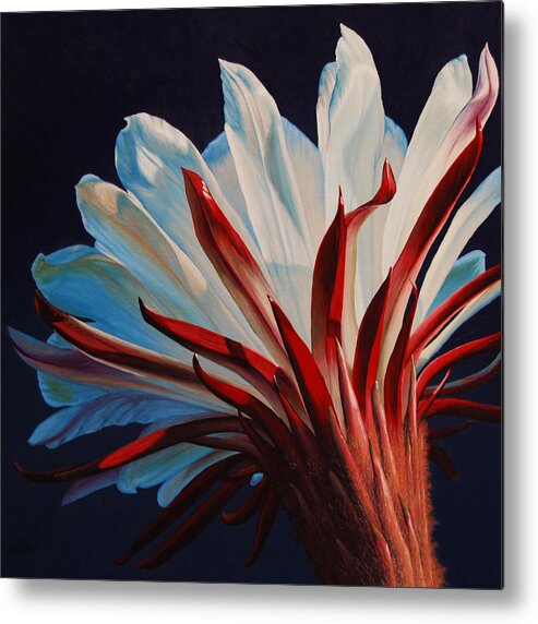 Flower Metal Print featuring the painting Star In The Night by Cheryl Fecht