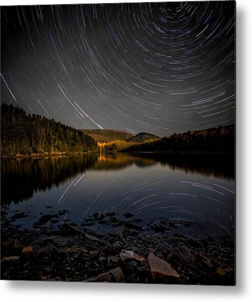 Night Metal Print featuring the photograph Star Trails Over Cadillac and Dorr by Brent L Ander