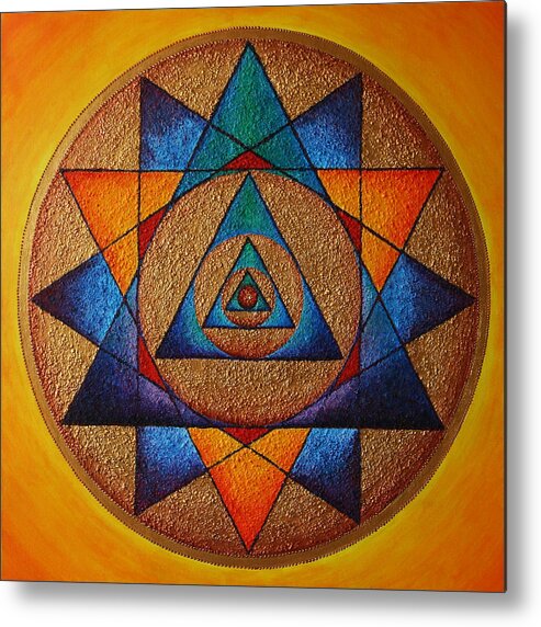 Mandala Metal Print featuring the painting Step Inside by Erik Grind