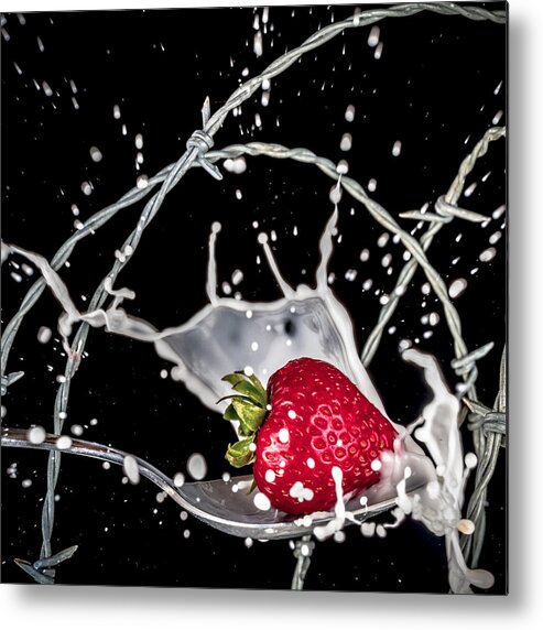 Strawberry Metal Print featuring the photograph Strawberry Extreme Sports by TC Morgan