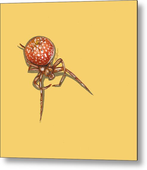 Bugs Metal Print featuring the painting Strawberry Spider by Jude Labuszewski