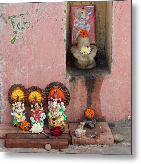 Temple Metal Print featuring the photograph Street Temple, Haridwar by Jennifer Mazzucco