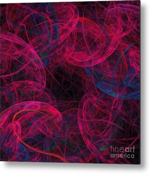 Andee Design Abstract Metal Print featuring the digital art String Time Abstract by Andee Design