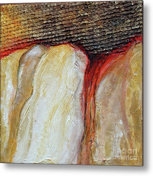 Organic Metal Print featuring the mixed media Stucco Canyon by Phyllis Howard