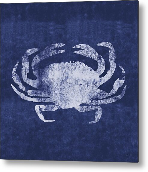 Nantucket Metal Print featuring the mixed media Summer Crab- Art by Linda Woods by Linda Woods