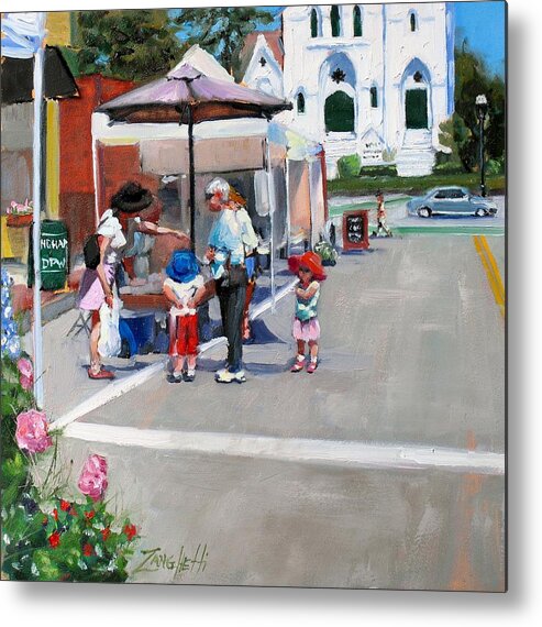 Hingham Metal Print featuring the painting Summer in Hingham by Laura Lee Zanghetti