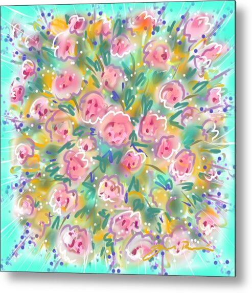 Flowers Metal Print featuring the painting Summer Scarf by Jean Pacheco Ravinski