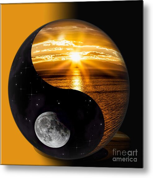 Sun Metal Print featuring the photograph Sun and Moon - Yin and Yang by Shirley Mangini