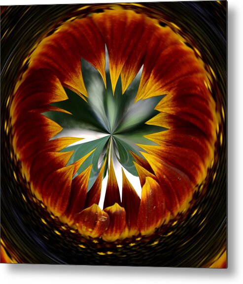 Sunflower Metal Print featuring the digital art Sunflower Circle by Cheryl Charette