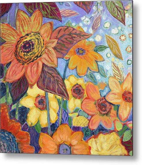 Sunflower Metal Print featuring the painting Sunflower Tropics Part 1 by Jennifer Lommers