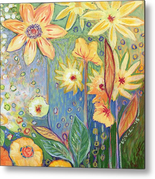 Sunflower Metal Print featuring the painting Sunflower Tropics Part 3 by Jennifer Lommers