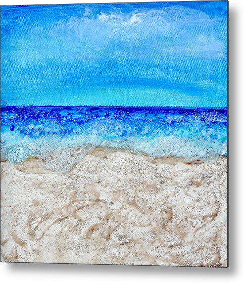 Beach Metal Print featuring the painting Sunny Day Seascape by Regina Valluzzi