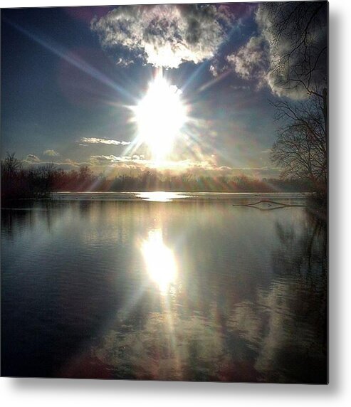 Beautiful Metal Print featuring the photograph Sunshine Across Thread Lake From Flint by Douglas Carey