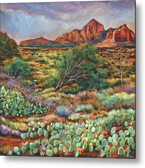 Arizona Desert Metal Print featuring the painting Surrounded by Sedona by Johnathan Harris