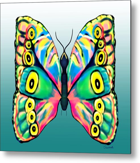Christine Fournier Metal Print featuring the painting Sweet Butterfly by Christine Fournier