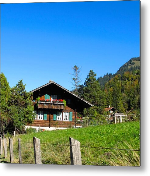 Zermatt Metal Print featuring the photograph Swiss Chalet by Sue Morris