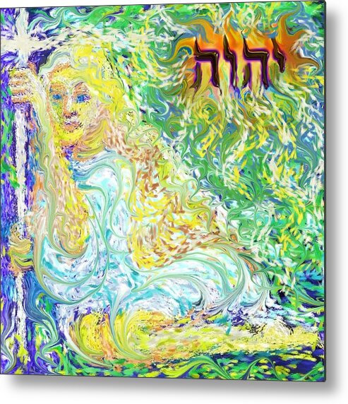 Yhwh Metal Print featuring the painting Sword Girl by Hidden Mountain