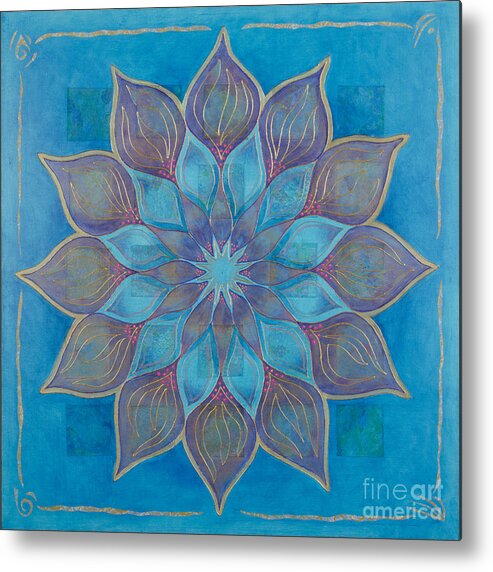 Mandala Metal Print featuring the painting Synergy by Charlotte Backman