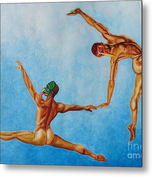 Figures Metal Print featuring the painting Taking Flight by Steed Edwards