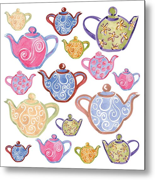 Tea Metal Print featuring the digital art Tea For Two by Sarah Hough