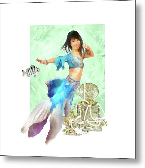 Mermaid Metal Print featuring the digital art Thai Mermaid by Frances Miller
