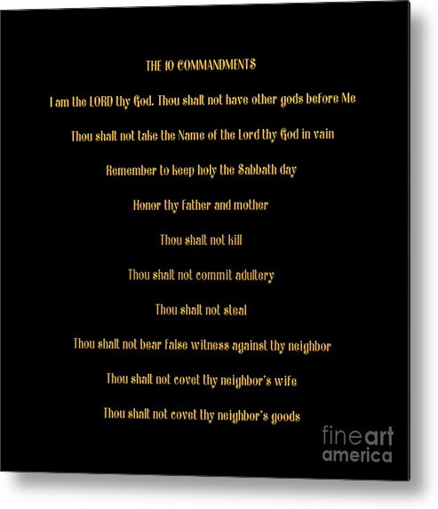 The Ten Commandments Metal Print featuring the digital art The 10 Commandments by Rose Santuci-Sofranko