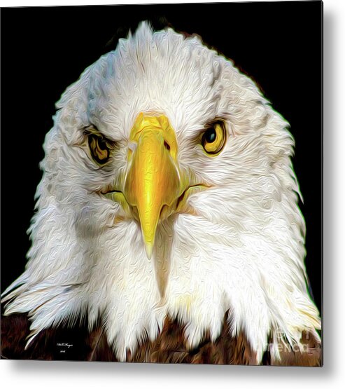 Eagle Metal Print featuring the digital art The American Bald Eagle - USA Pride by DB Hayes