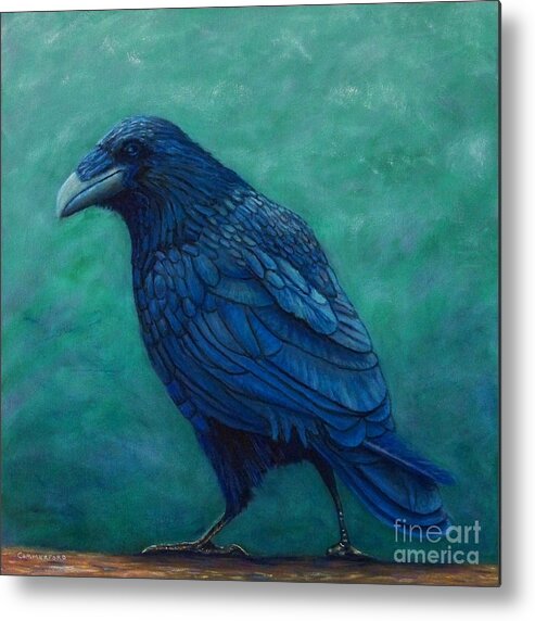 Raven Metal Print featuring the painting The Ancient One by Brian Commerford