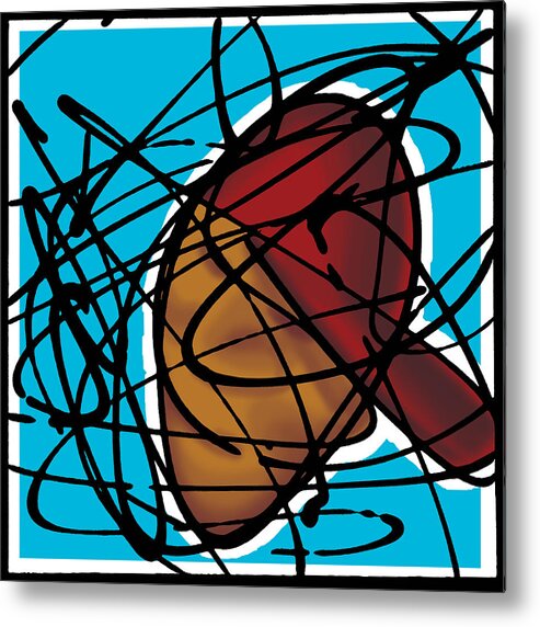 Abstract Metal Print featuring the painting The B-Boy As Icon by Ismael Cavazos