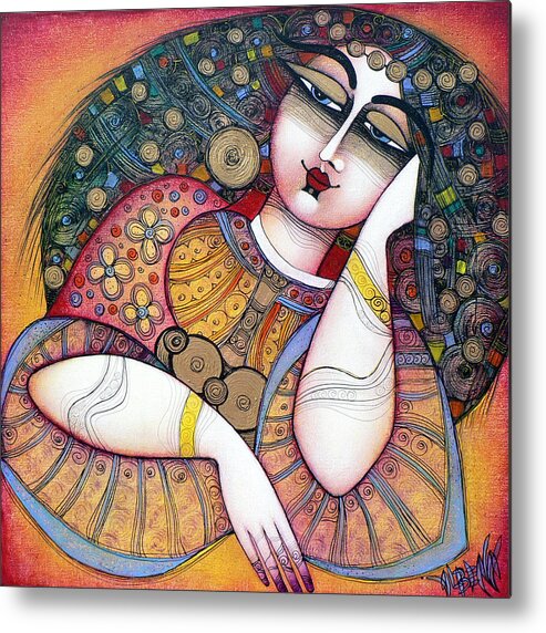 Art Metal Print featuring the painting The Beauty by Albena Vatcheva