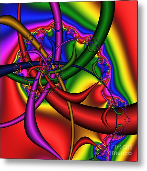 Abstract Metal Print featuring the digital art The Bridges Of Mad Dizzy County 184 by Rolf Bertram