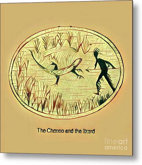 Leland Metal Print featuring the digital art The Chenoo and the Lizard by Art MacKay