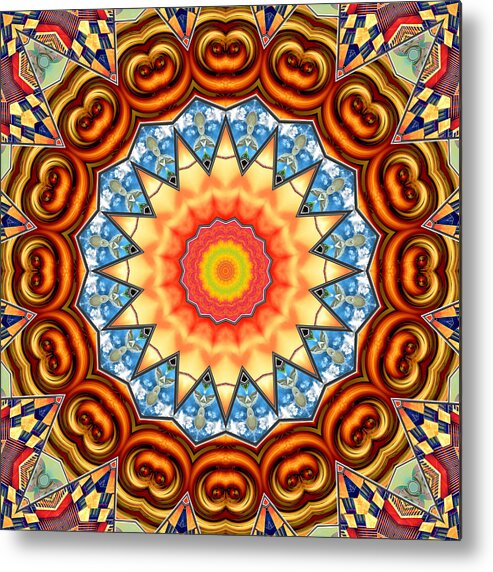 Kaleidoscope Metal Print featuring the digital art The Fairground Collective 05 by Wendy J St Christopher