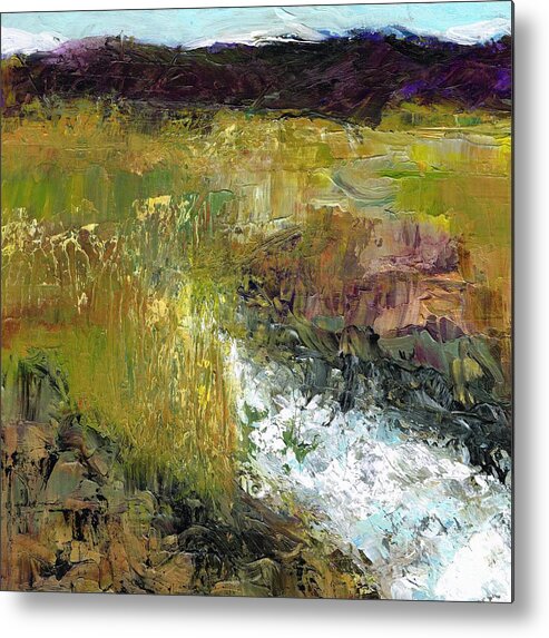 Landscapes Metal Print featuring the painting The Farmers Ditch Fall by Frances Marino