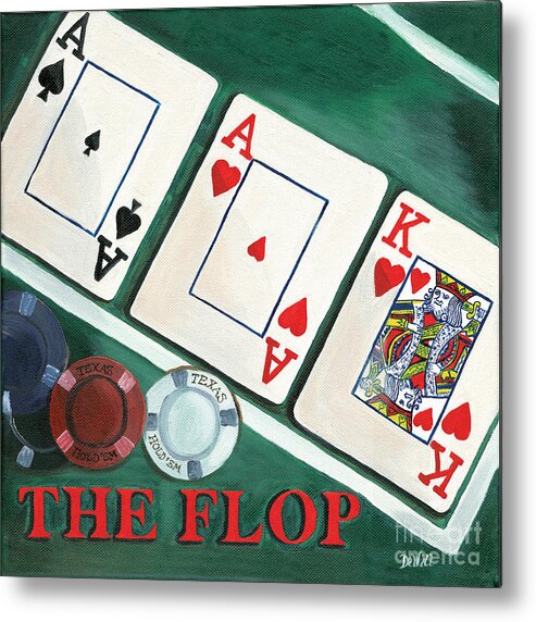 Texas Hold Em Metal Print featuring the painting The Flop by Debbie DeWitt