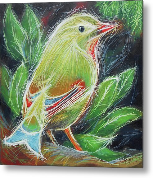 Energy Metal Print featuring the painting The Happiness of Green by Angela Treat Lyon