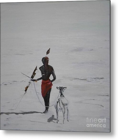 Acrylic Portrait Metal Print featuring the painting The Hunt by Denise Morgan