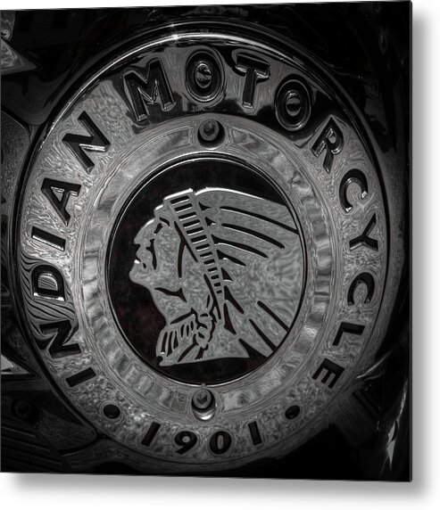 Indian Motorcycle Logo Metal Print featuring the photograph The Indian Motorcycle Logo by David Patterson