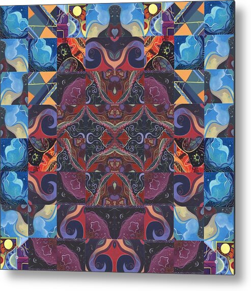 Mandala Metal Print featuring the painting The Joy of Design Mandala Series Puzzle 6 Arrangement 2 by Helena Tiainen