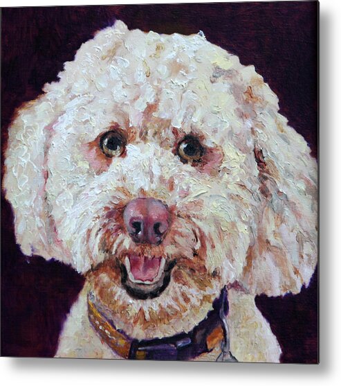 Dogs Metal Print featuring the painting The Labradoodle by Portraits By NC