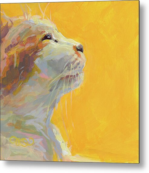 Cat Metal Print featuring the painting The Light by Kimberly Santini