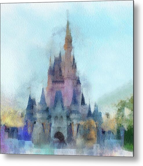 Castle Metal Print featuring the photograph The Magic Kingdom Castle WDW 05 Photo Art MP by Thomas Woolworth