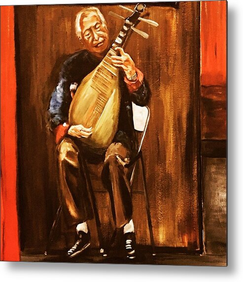 Musician Metal Print featuring the painting The Musician by Belinda Low