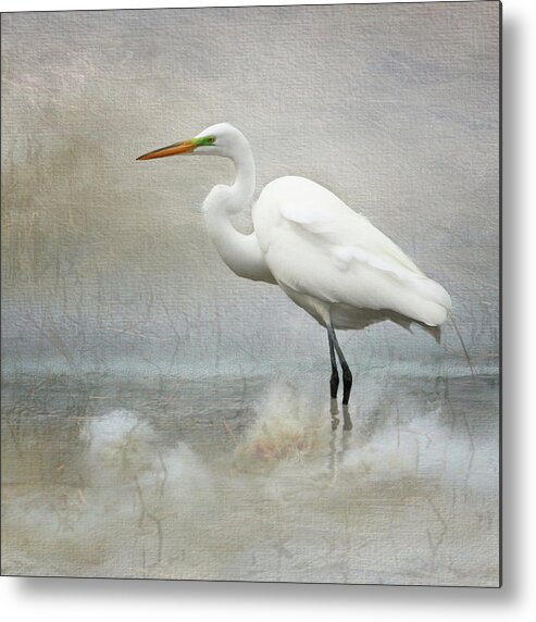 Egret. Heron. White Bird Metal Print featuring the photograph The Peace of Wild Things by Karen Lynch