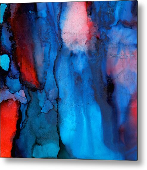 Abstract Metal Print featuring the painting The Potential Within - Squared 3 - Triptych by Michelle Wrighton