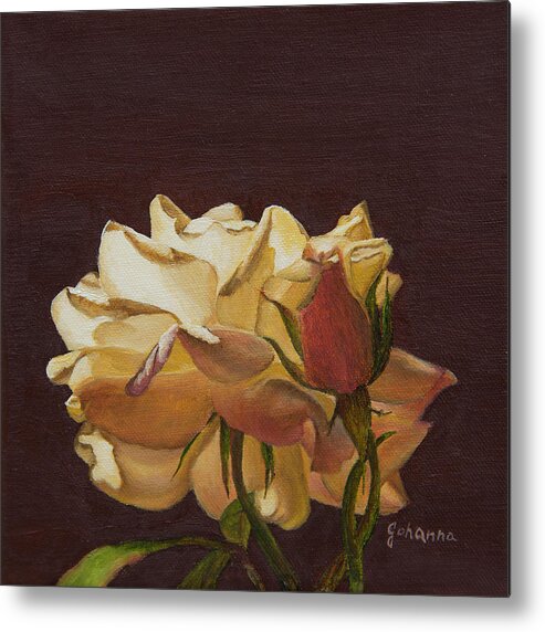 Flowers Metal Print featuring the painting The Rose by Johanna Lerwick