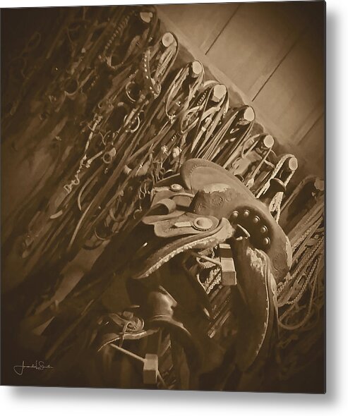 Saddle Metal Print featuring the photograph The Tack Room by Amanda Smith